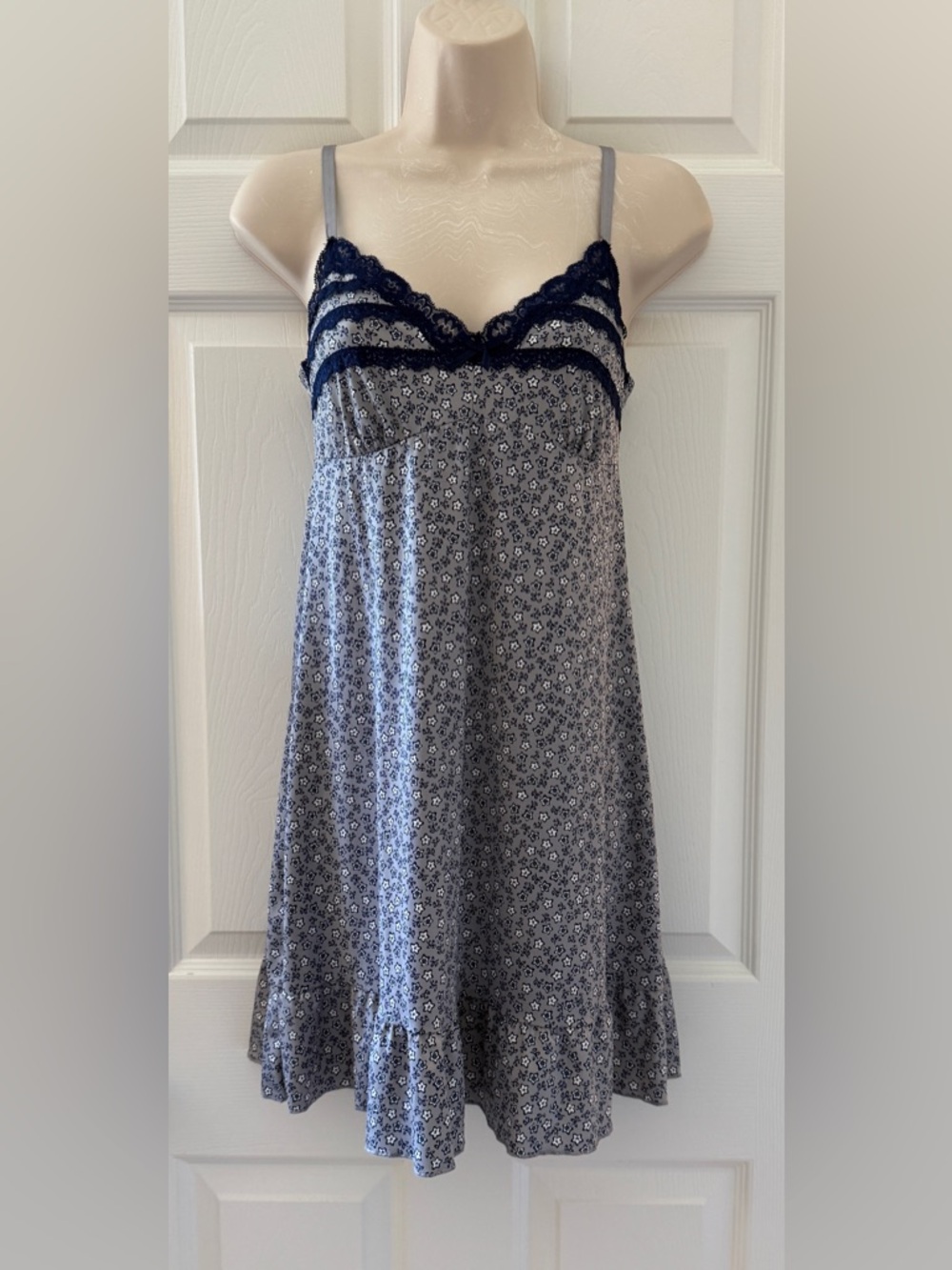 🔥Marilyn Monroe Slip Dress Babydoll M Nightgown Lace Ruffle Floral Boho